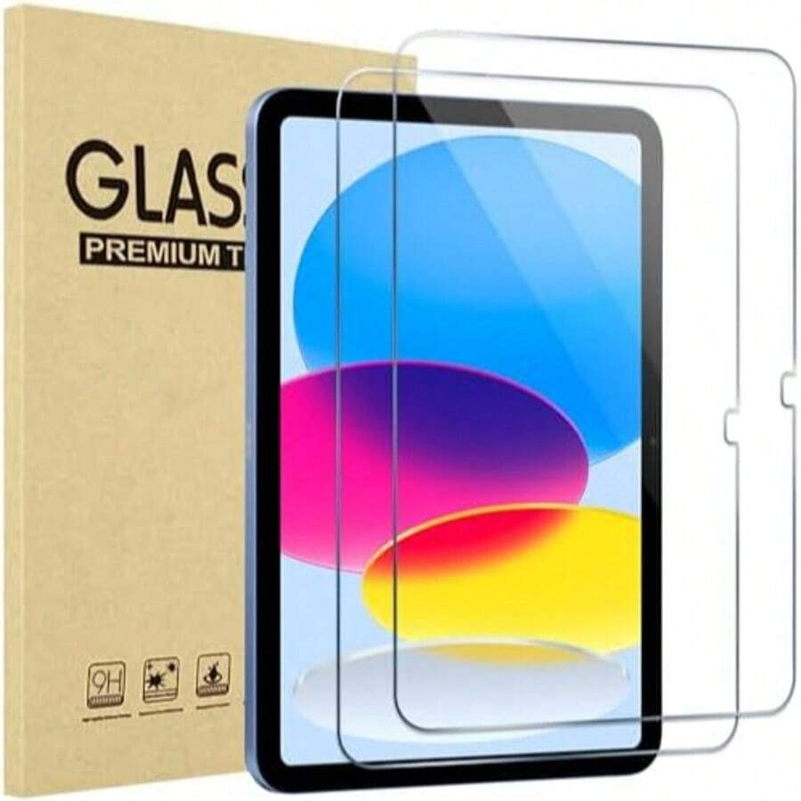 2片装高清钢化玻璃屏幕保护膜，兼容iPad，生日/送礼佳品，屏幕保护膜，配件，防水，防震，防摔，防刮，防指纹，全覆盖 - 無色 - 查看 1