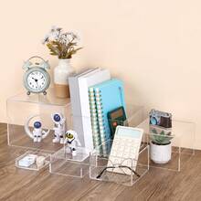 Tomnk 6Pcs Clear Acrylic Boxes For Display, Acrylic Risers Display Stands Cube Display Boxes With Hollow Bottoms, Variety Of Storage Methods, Suitable For Bedrooms, Living Rooms, Banquet Halls, Mother's Day Decor, Ideal Mother's Day Gift - 無色 - 查看 7
