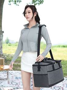 1 pièce Grand sac isotherme, sac glacière, pack de glace épais, sac boîte à lunch pratique, sac de pique-nique de camping en plein air, indispensable pour la rentrée scolaire! - Multicolore - Voir 10