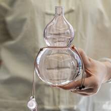 1 pezzo Brocca per vino in vetro vintage a forma di zucca, tazza per vino in pregiato vetro borosilicato con intagli, set da alcolici di stile cinese