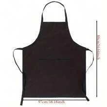 1pc Plus Size Bib Apron, Oversized Adjustable Men Women Chef Apron With 2 Pockets, Suitable For Indoor & Outdoor Cooking, Kitchen Use