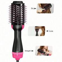 4 In 1 Hot Air Brush Styling Comb One-Step Heating Comb Hair Straightening Brush For Straight Curly Professional Hair Dryers - EU C Type Plug(220-240V) - View 5