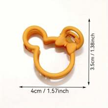 10pcs Korean Internet Celebrity Bear Rubber Hairpin Hair Bun Elegant Temperament Back Of The Head Grab Hair Cute Cartoon Solid Color