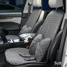 Easypie Selection 四季通用汽车座椅垫，波点蝴蝶结设计，透气舒适，时尚奢华，驾驶座垫，优雅精致的风格，展现独特的女性魅力 - 灰色 - 查看 2