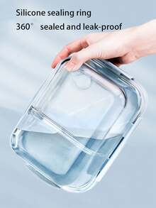 1pc Microwave Friendly Glass Food Container, Thermal Lunch Box. Note: Lid Cannot Be Heated. - Multicolor - View 9