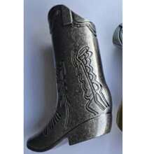 1pc Fashionable Silver Cowboy Boot Shaped Bic J6 Lighter Cover - Perfect For Parties And Daily Use