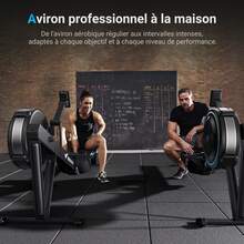 Rowing Machine With Air Resistance For Home, 10 Levels Adjustable With Exclusive App, Professional Indoor Rowing Machine, Ergonomic Comfortable Seat, Easy Storage - Black - View 5