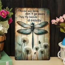 1PC Tin Sign 2D Flat, Dragonfly With Inspirational Quote, Those We Love Do Not Go Away, Vintage Garden Art, Rustic Wall Decor, Perfect For Living Room Or Garden, 8x12 Inches/ 20x30 Cm - 8x12 inch/20x30cm-1 cái - Xem 10