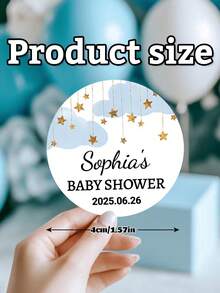 15/35/70 piezas Etiquetas personalizadas para el nacimiento del bebé, pegatinas autoadhesivas personalizadas para decoración de envases de botellas de agua, suministros de etiquetas para botellas de agua del bebé para fiestas de revelación de género, primeros cumpleaños, regreso a la escuela - Multicolor - Ver 5