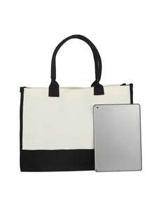 1pc Hand-Held Tote Bag, Large Capacity Handbag, Fashionable And Simple Tote Bag. It Can Be Customized With Your Own Name. It Is Very Suitable For Going Out Shopping, Parties, Seaside Vacation Travel And Daily Use. It Can Also Be Used As A Birthday Gift, Souvenir Bag, Christmas Gift, New Year Gift, Birthday Gift For Friends Or Daughters. - Multicolor - View 5