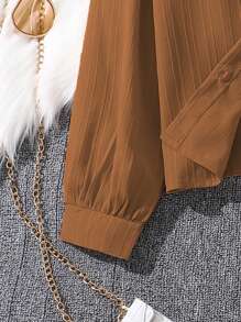Left Mama 2 Pieces Girl's (Plus Size) Set - Long Sleeve Collared Shirt Top & Pants, New Style For Autumn