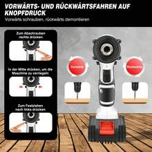 Vandise 21V Cordless Drill/Driver Set With 2x1500mAh Batteries, 25+1 Torque Levels, 45Nm Max, 2-Speed Gearbox, LED Lighting – Power Tool With Accessories, Practical Storage Box & Keyless Drill Chuck (3/8'') For DIY Projects, Household And Garden - trắng - Xem 6