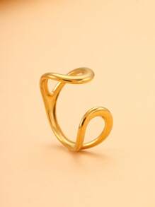 1 pieza Anillo de acero inoxidable con flor dorada y forma de corazón con gema falsa, apto para uso diario para mujeres