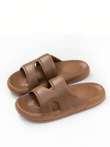 2025新款露趾拖鞋男士夏季室内/室外厚软底轻便EVA防臭家居浴室淋浴防滑户外休闲透气凉鞋 - 咖啡棕 - 查看 6