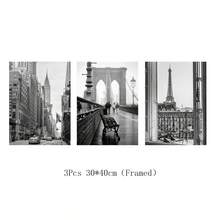 1/3 件巴黎城市毛巾爱之吻女孩黑白客厅装饰海报和印刷品墙壁艺术帆布画墙画可选框架﻿