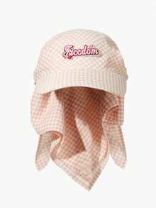 1pc Unisex Quick-Dry Plaid Letter Embroidered Patch Visor Cap, Versatile Neck Gaiter, Suitable For Outdoor Activities Like Hiking, Cycling, Casual Wear, Beach, Daily Use, Spring/Summer - Multicolor - View 5