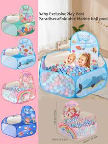 儿童趣味篮球架帐篷，室内外野餐露营玩具，圣诞节、万圣节、感恩节主题逼真图案球坑，可折叠，适合 3-6 岁男孩和女孩，室内家用（不含球）