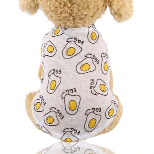 Cute Fried Egg Design Pet Vest Shirt, Breathable & Anti-Shedding For Dogs And Cats, Lightweight For Summer