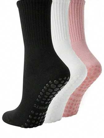 2 件/3 件/4 件/5 件女士瑜伽袜，专业健身中筒袜，普拉提，防滑运动袜，搭配鲨鱼咬裤，夏季