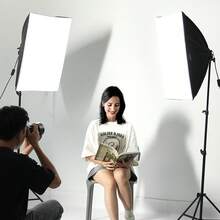 Softbox Lighting Kit, 16" X 16", Professional Softbox With 45W LED Bulbs, 3000-6500K Adjustable Color Temperature, Tripod Stand, Studio Lights For Photography, Vedio Recording, Live Streaming - 美規A型插(110-127V) - 查看 1