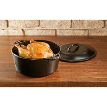 2025 Hottt New Arrivals:Lodge 6.62 Litre  7 Quart Pre-Seasoned Cast Iron Dutch Oven, Inoxidable, Black, 7 Qt5 Qt  Handle HoldersBlack - Bildfarbe - View 4