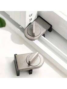 1pc/2pcs Aluminum Alloy Sliding Door & Window Lock - Enhanced Anti-Theft, Anti-Pinch, Anti-Drop Security, Suitable For Home Security - Grey - View 11