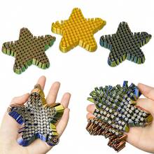 1/2/3 Stück mehrfarbig 3D gedruckter Kunststoff Fünfzackiger Stern, beweglicher Fünfzackiger Stern Schreibtisch Seestern Modell - Spaßige Schreibtisch Dekoration, einzigartiges flexibles Seestern Geschenk, Geburtstagsgeschenk Party Gastgeschenk - Pentagramm - Übersicht 2