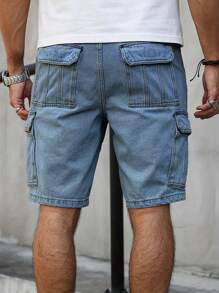Short cargo en jean ample et pour hommes