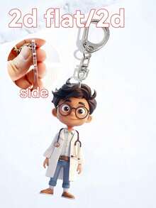 1pc 2D Flat/2D Acrylic 2D Plane Doctor Keychain, Ideal Gift For Doctor Friends, Keychain Pendant Accessory, Christmas Gift For Doctors Bag Charms Car Accessories Teacher Sister Gift Ideas - Multicolor - View 14