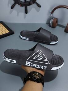 Men's Slippers, Fashionable And Durable For Outdoor/Indoor Wear, Strong Grip Soft Thick Sole Summer Sandals - Black - View 4