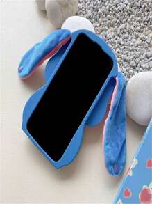 Disney The Lovely 3D Animated Stitch Phone Case, Specially CompatibleWith 16 Pro Max, 15 And 14 Pro Max, Uses Soft Silicone Material And Cute Ear Bands To Provide Protection., School Supplies, Back To School