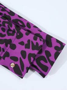 Women Leopard Print Casual Shirt, Spring/Summer - Multicolor - View 6