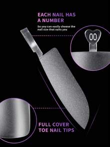 550/600 Pcs Transparent Square Shape Longer And Wider Square Toenails Matte Full Cover Large Toenail Tips With Pre-Shaped For Easy Sizing Fit For Women And Men Decor The Break Nails - Clear - View 6