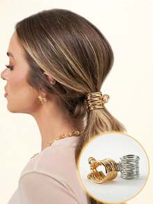 3件套情人节女士金色圆形水晶发夹，适合扎马尾辫，防滑，适合日常佩戴，居家、户外、通勤，优雅礼物，上学（单件可选），发饰，美发工具，卷发配件，秋季，旅行，美发工具，女士配饰，发饰，秋季，发饰，旅行，女士发饰，女士发饰，美发工具，发饰，发饰，美容配件，礼物，旅行，女士礼物，发饰，情人节发饰，沙滩发夹 - 彩色 - 查看 1