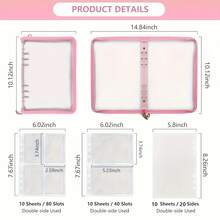 Sticker Collector's Zipper Binder Album - Reusable PVC Plastic Storage Organizer With Blank Release Paper & Multiple Pockets For Adults, Scrapbooking, Journaling, Crafting, Collector's Album - Multicolor - View 8