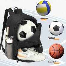 Football Backpack With Ball Holder And Shoe Compartment, Sports Gear Bag Suitable For Basketball, Volleyball