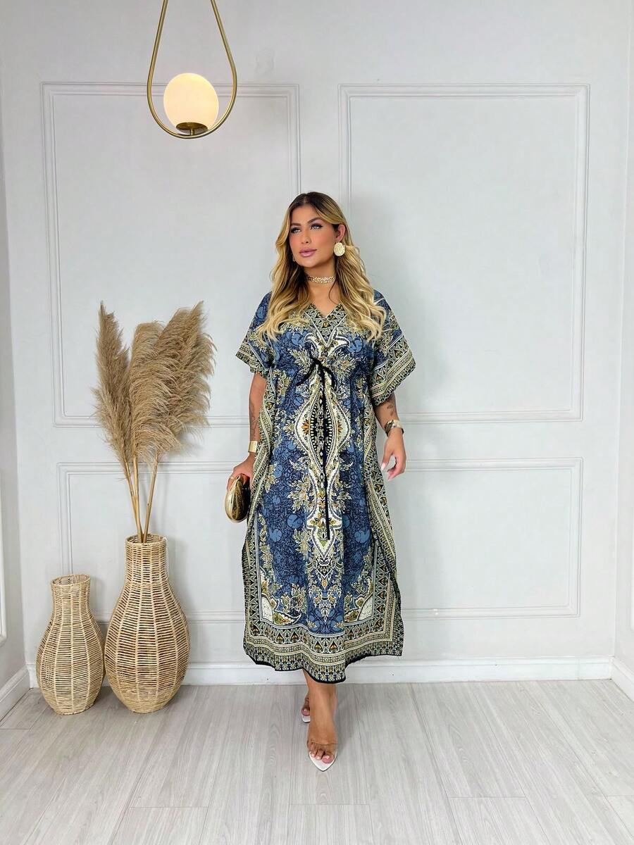 Long Kaftan - Grey - View 1