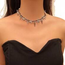 Hip Hop Gothic Thorn Thorn Neck Chain, Willow Ding Decorative Metal Necklace, Unisex Exquisite Gift, Punk Death Rock Metal Music, Niche Accessory, Metal Necklace - Necklace - View 2