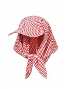 1pc Unisex Quick-Dry Plaid Letter Embroidered Patch Visor Cap, Versatile Neck Gaiter, Suitable For Outdoor Activities Like Hiking, Cycling, Casual Wear, Beach, Daily Use, Spring/Summer - Multicolor - View 4