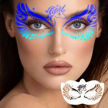 44pcs Face And Eye Painting Template Set - Reusable DIY Face And Body Art Stencils, Airbrush Makeup Painting Tools, Suitable For Holidays And Parties,Back To School,School Supplies