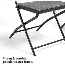 Folding Garden Chairs Rattan Effect Foldable Chairs Set Of 2 Outdoor Seats For Alfresco Dining For Patio Terrace Conservatory Balcony Decking - GraphiteGrey - View 5
