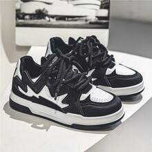 Women's Board Shoes New Fashion Small White Shoes Women's Shoes All Match Low-Top Casual Shoes - 黑色 - 查看 1