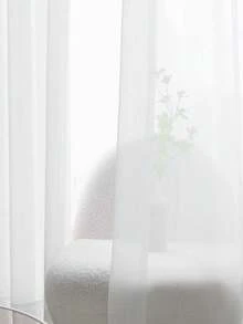 1pc Minimalist Style Pure White Sheer Curtain