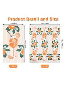 20 件/40 件/60 件/套柔软双层长方形餐巾，手绘橙色柠檬杯花卉图案，展开尺寸：33 厘米 X 40 厘米，适用于：婚礼、茶会、生日派对装饰、派对装饰、派对用品、节日装饰、节日用品 - 彩色 - 查看 3