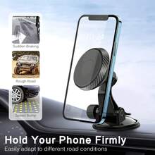 Magnetic Phone Holder, Suitable For Cars, Can Be Upgraded By 360 ° Rotation In Just One Second, Foldable And Multifunctional Installation, Suitable For All Smartphones Compatible With IPhone, Android Phone, Gift For Birthday, Family, Friends Car Accessories, Car Phone Holder - Multicolor - View 6
