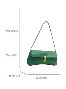 Women's Retro Faux Leather Flap Decor Underarm Shoulder Bag, Suitable For Dates, Outings, Parties And Other Occasions - Green - View 7