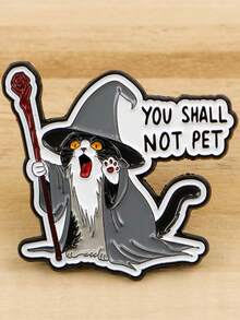 1 件黑猫珐琅别针可爱动物女巫胸针松针翻领别针徽章背包服装配饰趣味珠宝朋友礼物 - 彩色 - 查看 4