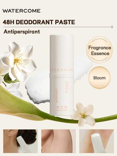WATERCOME 7.5克止汗膏，采用微盐晶体技术，速干不粘腻，净化腋下异味，保持清新，含80%面部护理成分，男女皆宜。