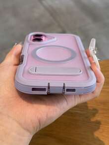 豪华折叠支架磁力装甲手机壳适用于 16 15 14 13 12 11 Pro Max Plus 防震混合 PC 军用级保护套防水防摔防刮