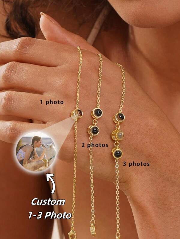 Personalisiertes 1-3 Foto Projektions-Armband, personalisiertes Mehrfoto-Armband, Familienfotos-Armband, Damen-Fotoarmband mit Projektion, minimalistisches anpassbares Fotoarmband, personalisiertes Familienarmband, personalisiertes Armband als Geschenk für Verwandte, DIY-Mehrfoto-Armband, Erinnerungsarmband mit Familienfotos, personalisiertes Mutterarmband mit Kinderfotos, personalisiertes Muttertagsarmband, Edelstahl-Rundfotozylinder-Armband, Hypoallergen und farbbeständig, gold, stylish, bunt, vintage, einfach, unisex, lässig, süß, personalisiert, einzigartig, ideale Geschenke für ihn, ideale Geschenke für sie, sie, Freund, Freundin, Vater, Mutter, Familie, Freunde, für Jahrestage, für Geburtstage, für Abschlüsse, für Partys, Edelstahlschmuck